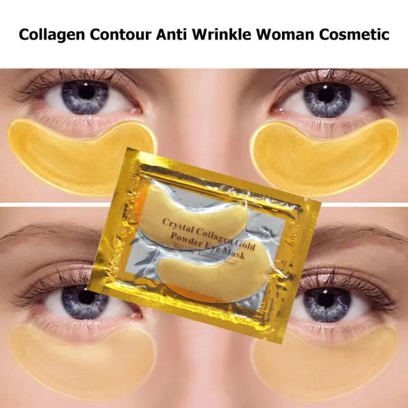 Máscara de olhos em pó de ouro e colágeno cristal, antienvelhecimento, olheiras, acne, adesivos de beleza para cuidados com a pele dos olhos, cosméticos coreanos 30p=15 pares