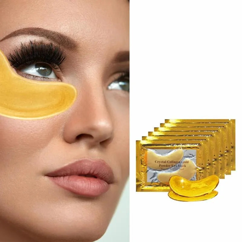 Máscara de olhos em pó de ouro e colágeno cristal, antienvelhecimento, olheiras, acne, adesivos de beleza para cuidados com a pele dos olhos, cosméticos coreanos 30p=15 pares
