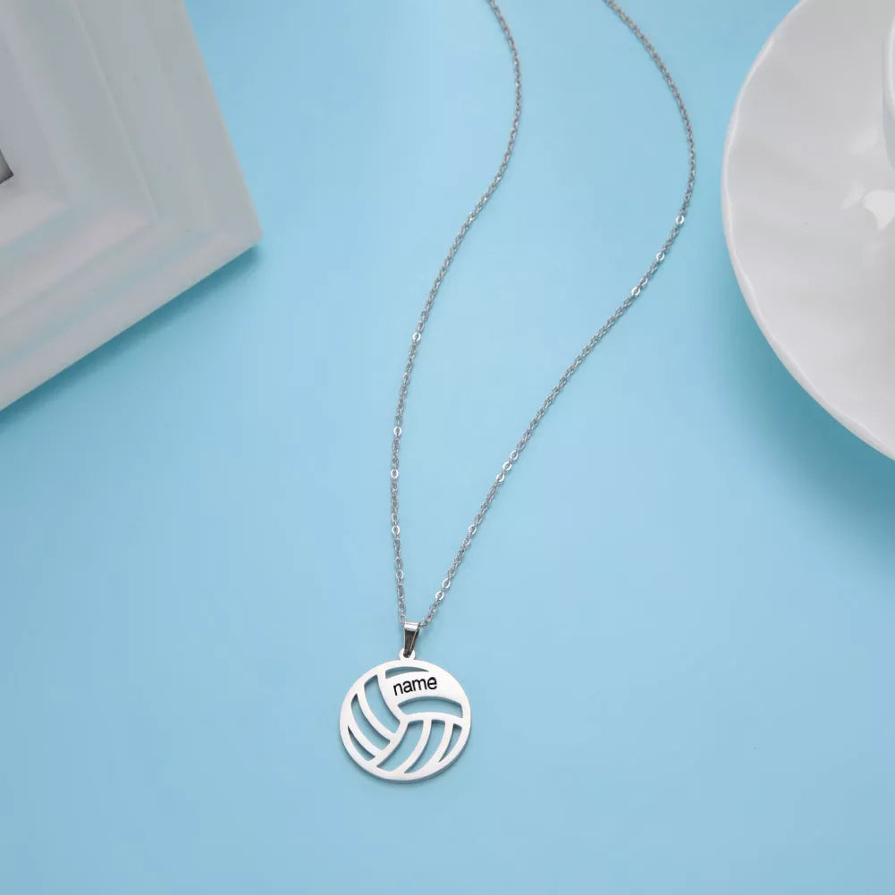 Collar personalizado Sipuris con nombre para mujer, de acero inoxidable, con nombre personalizado de voleibol, para hombre, joyería, regalos de Navidad