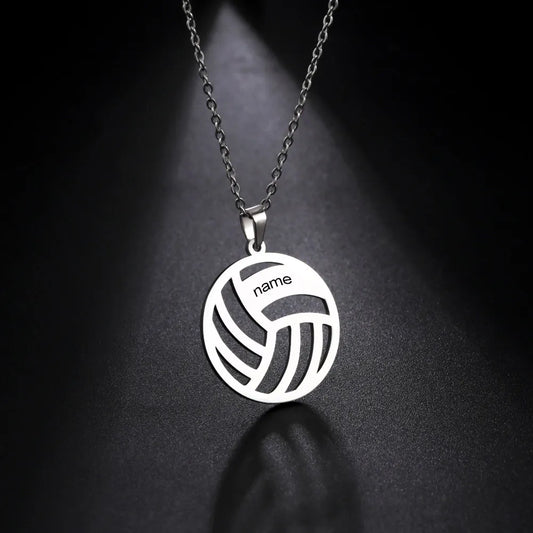 Sipuris Colar com nome personalizado para mulheres, colar de vôlei com nome personalizado em aço inoxidável para homens, joias, presentes de Natal