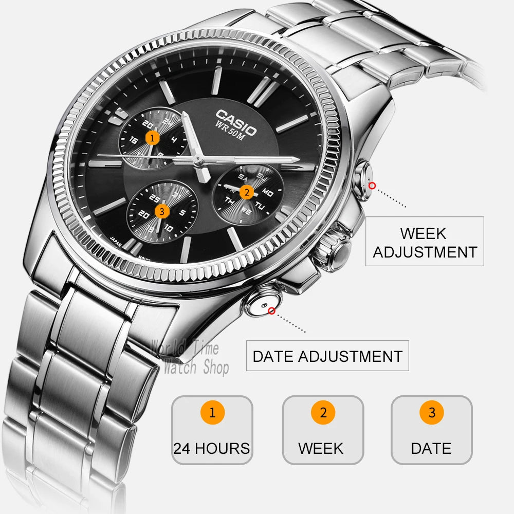 Reloj Casio, reloj de pulsera para hombre, marca superior de lujo, conjunto de reloj de cuarzo, reloj impermeable para hombre hasta 50 m, reloj deportivo militar, reloj masculino