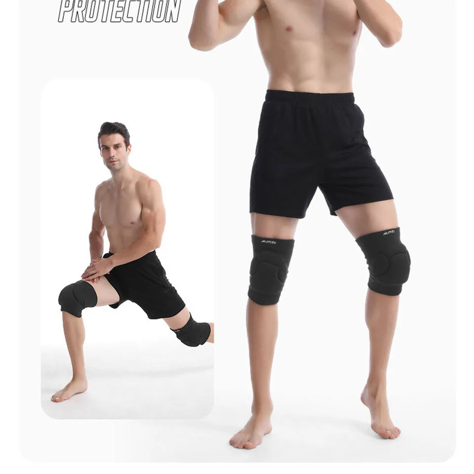 AOLIKES 1 Pair Sports Thickening Knee Pads Volleyball Extreme Sports Kneepad Brace Support Dancing Yoga Elastic Knee Protector