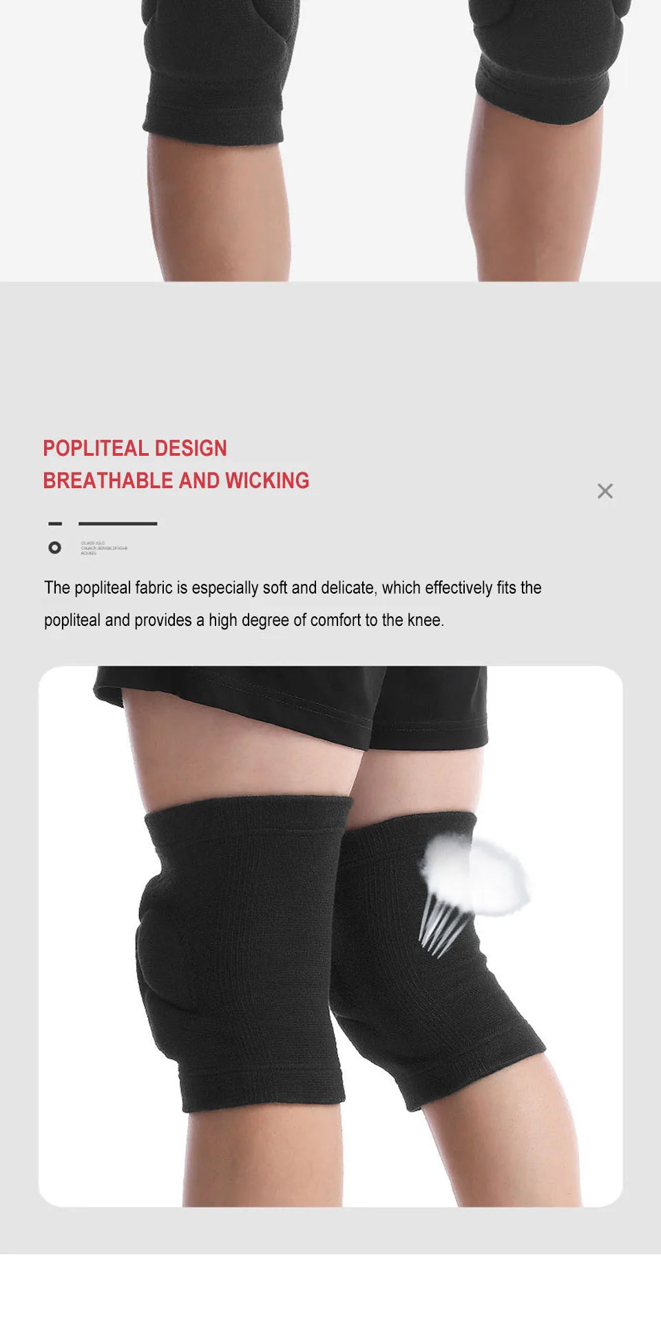 AOLIKES 1 Pair Sports Thickening Knee Pads Volleyball Extreme Sports Kneepad Brace Support Dancing Yoga Elastic Knee Protector