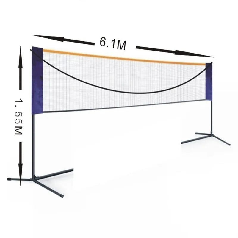 Portable Adjustable Height Badminton Net Rack Set Foldable Stainless Tennis Volleyball Net For Professional Outdoor Beach Sports