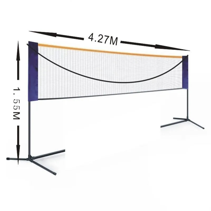 Portable Adjustable Height Badminton Net Rack Set Foldable Stainless Tennis Volleyball Net For Professional Outdoor Beach Sports