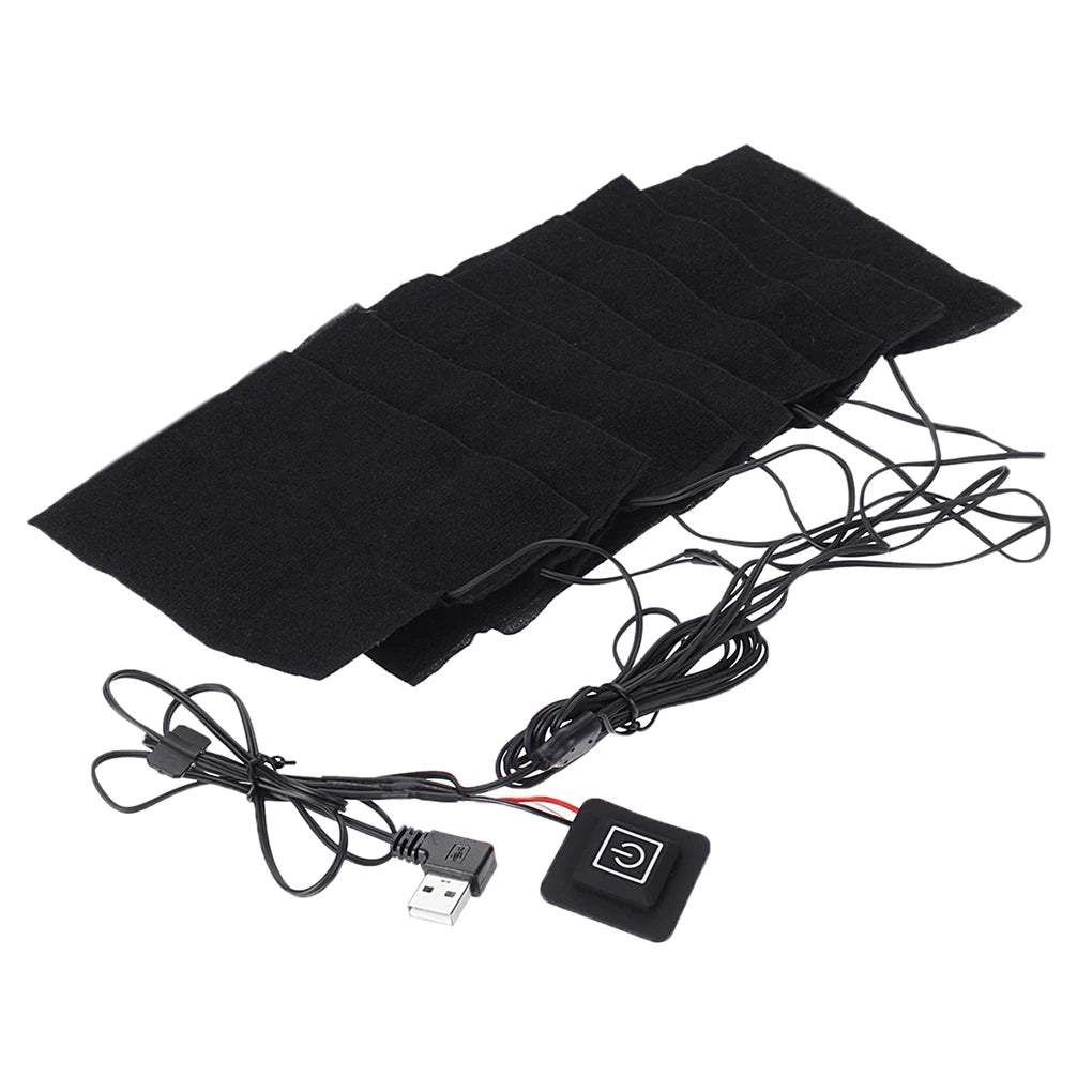 8 em 1 Almofada de aquecimento elétrico USB Jaquetas Roupas Almofada de aquecimento Esportes de inverno Caminhadas Colete Almofadas aquecidas Aquecedor de fibra
