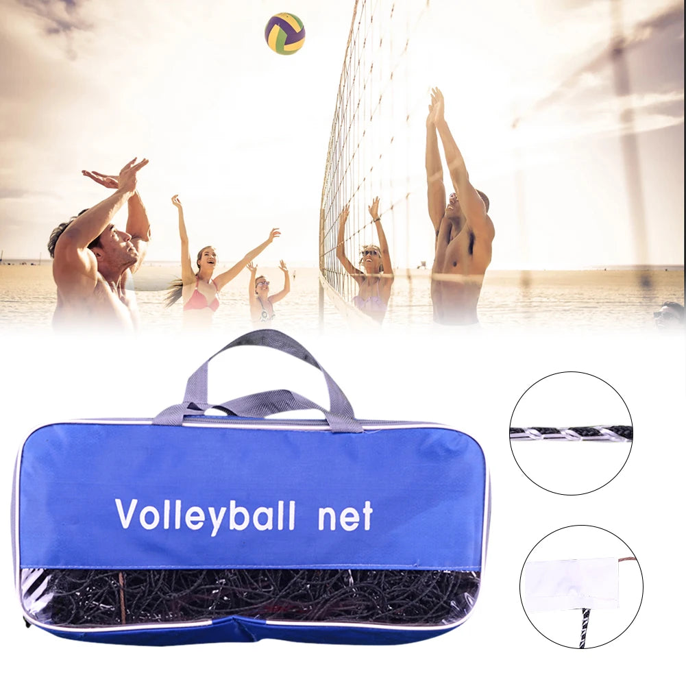 Red de voleibol de 9,5 x 1 m para entrenamiento de práctica, estilo universal, de poliéster y seda, para voleibol de playa y exterior.