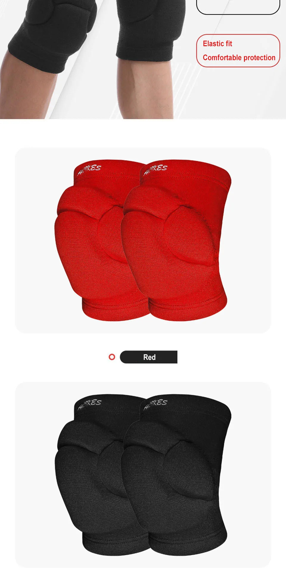 AOLIKES 1 Pair Sports Thickening Knee Pads Volleyball Extreme Sports Kneepad Brace Support Dancing Yoga Elastic Knee Protector