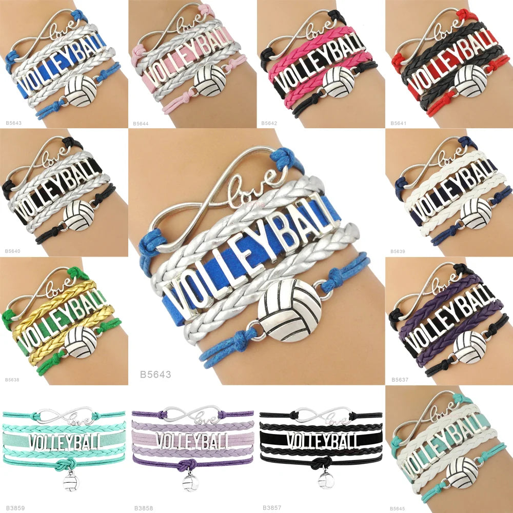 Pulseras con dijes de amor infinito para voleibol, golf, deportes, joyería ajustable hecha a mano para mujeres, hombres y niños, regalo con envío directo