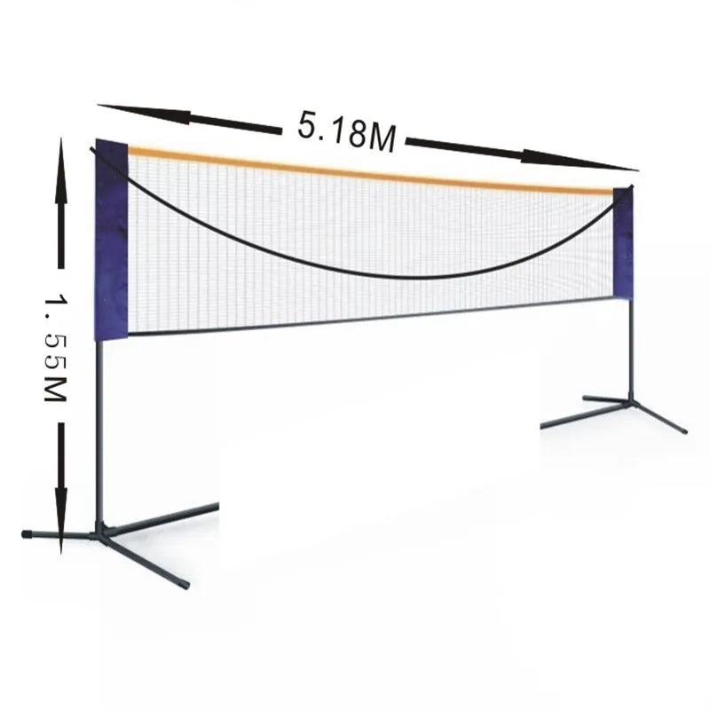 Portable Adjustable Height Badminton Net Rack Set Foldable Stainless Tennis Volleyball Net For Professional Outdoor Beach Sports