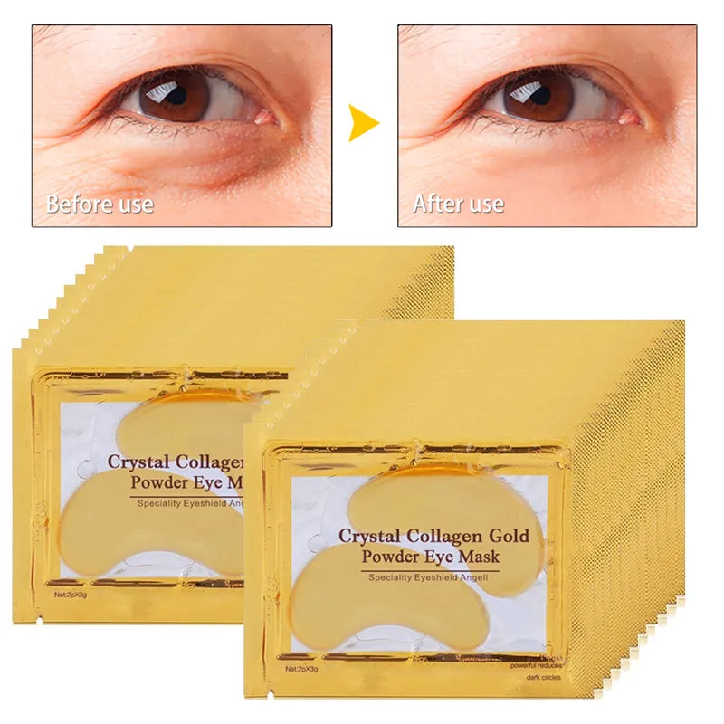 Máscara de olhos em pó de ouro e colágeno cristal, antienvelhecimento, olheiras, acne, adesivos de beleza para cuidados com a pele dos olhos, cosméticos coreanos 30p=15 pares