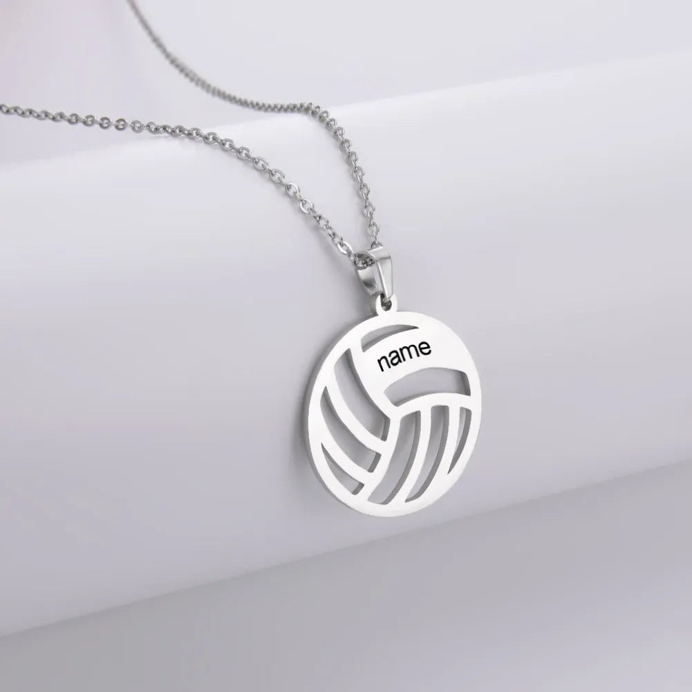 Collar personalizado Sipuris con nombre para mujer, de acero inoxidable, con nombre personalizado de voleibol, para hombre, joyería, regalos de Navidad