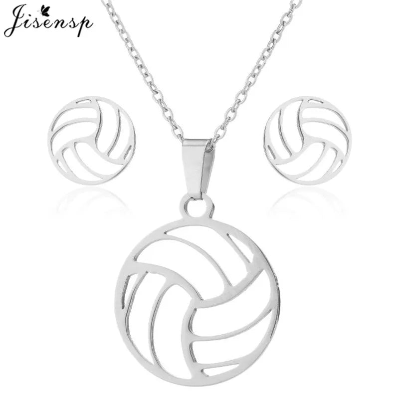 Collar de voleibol Jisensp para mujeres y hombres, cadena de acero inoxidable, colgantes, collar para fanáticos de los deportes, el mejor regalo.