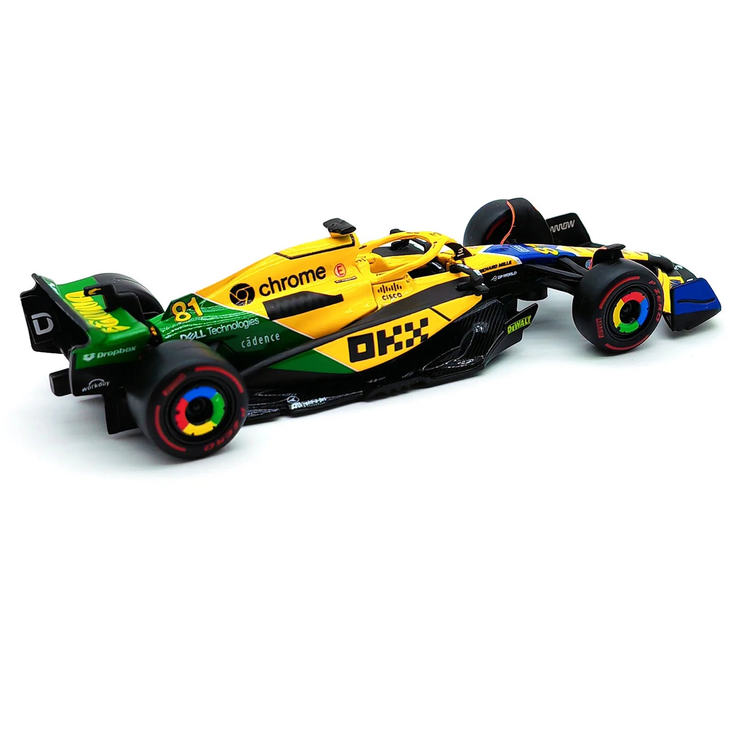 Bburago 1:43 2024 F1 Mclaren Mcl38 Monaco Grand Prix F1 Alloy Miniature Diecast Model #4 #81 Lando Norris F1 Car Toys Gift