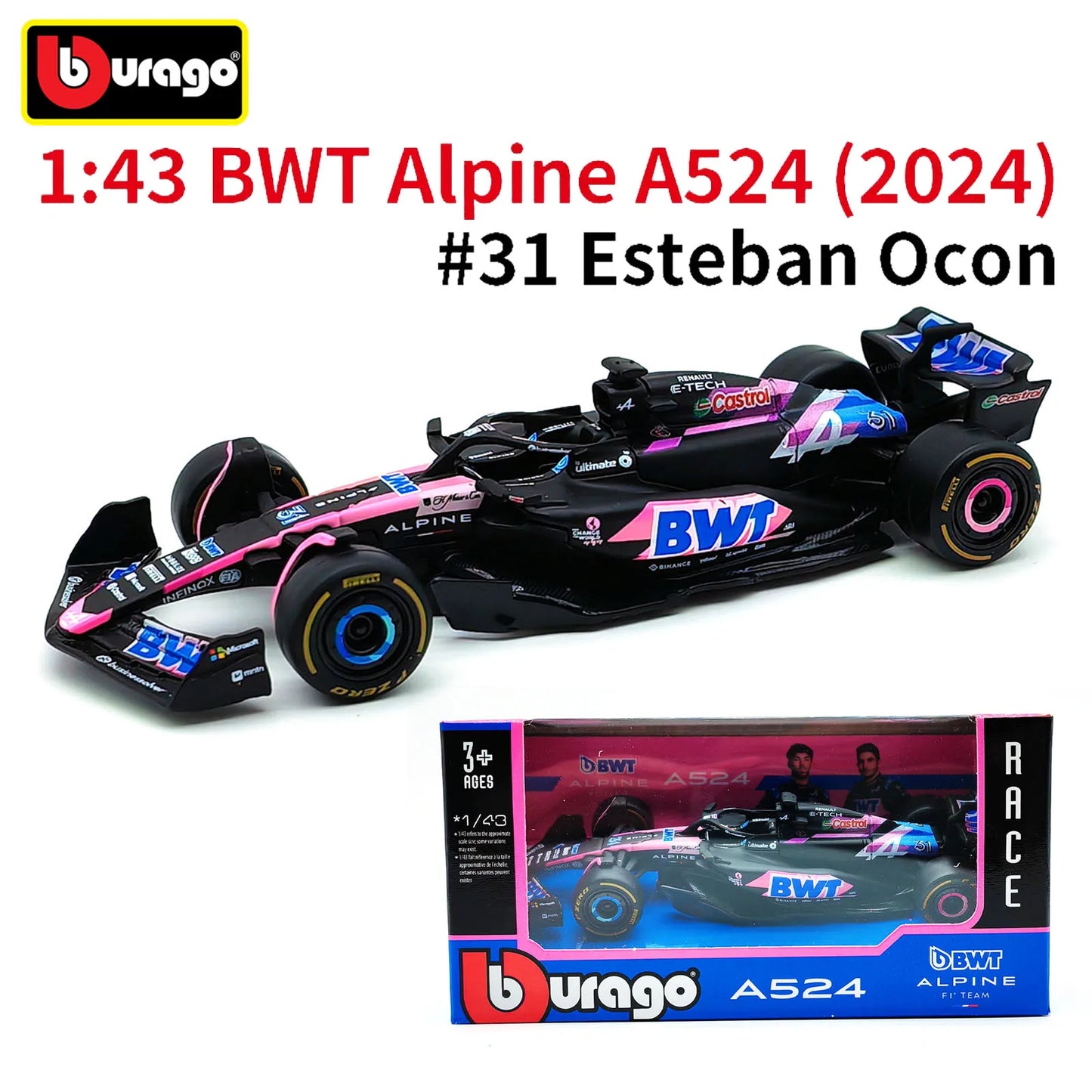 Bburago 1:43 2024 F1 Mclaren Mcl38 Monaco Grand Prix F1 Alloy Miniature Diecast Model #4 #81 Lando Norris F1 Car Toys Gift