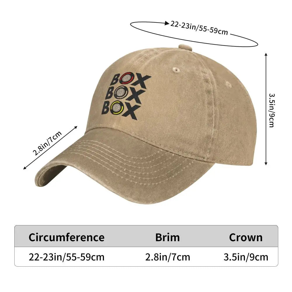 Box Box Box Men Pure Color Baseball Hats F1 Sun Visor Caps Peaked Cap
