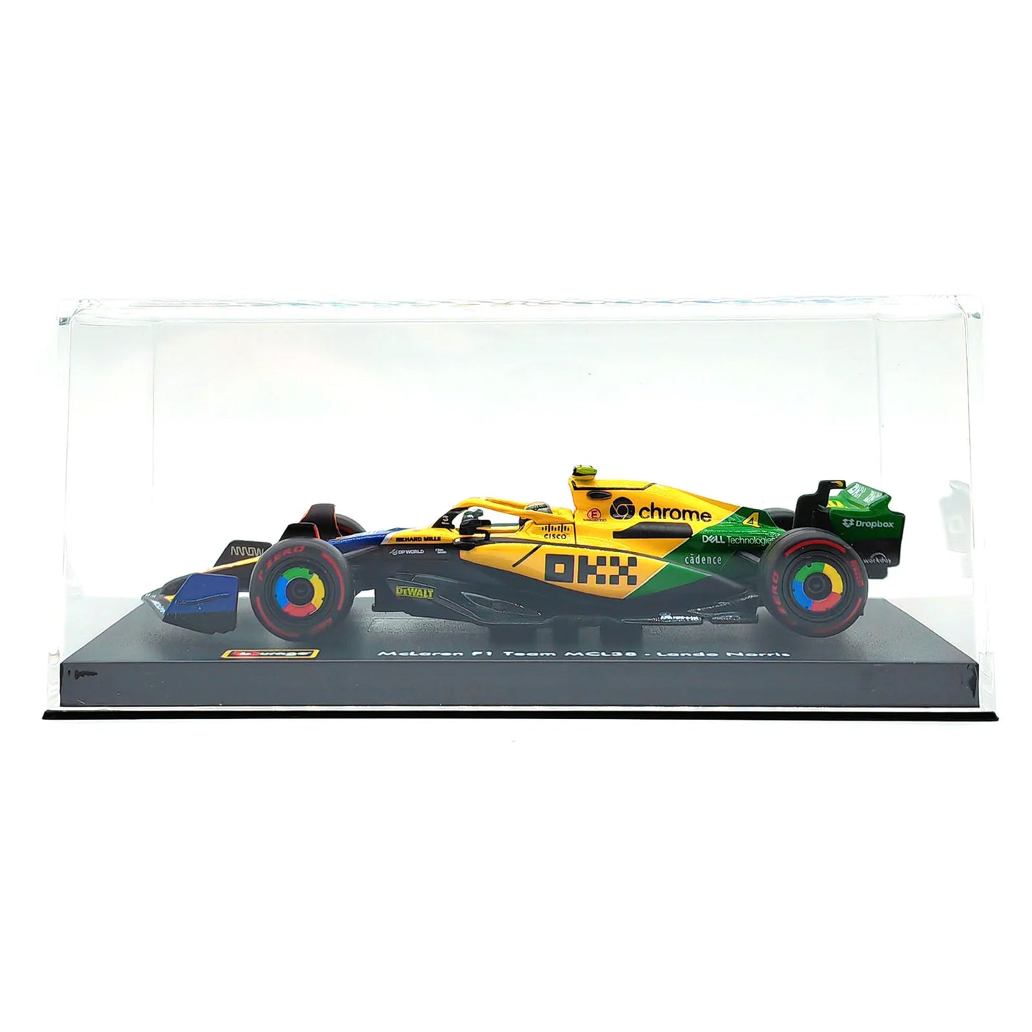 Bburago 1:43 2024 F1 SF24 W15 Mclaren MCL38 Monaco Grand Prix Alloy Car Diecast Model #4 Lando Norris #81 Oscar Piastri