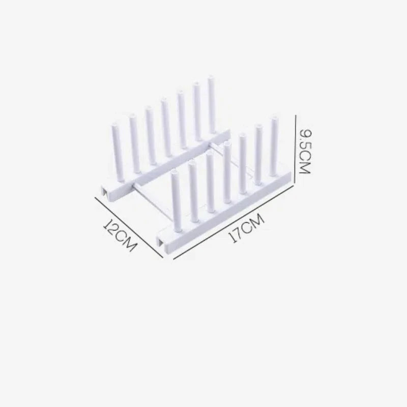 Dish Drainer Rack Kitchen Plates Holder Drying Organizer Plates Display Shelf Pot Lid Storage Stand Plate Detachable Save Space