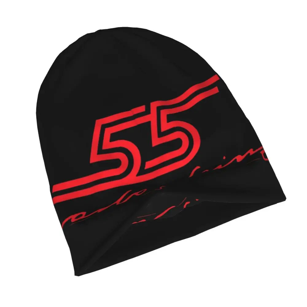 Carlos Sainz Jr F1 Signature Graphic - Dark Warm Knitted Cap Fashion Bonnet Hat Autumn Winter Beanies Hats for Unisex Adult