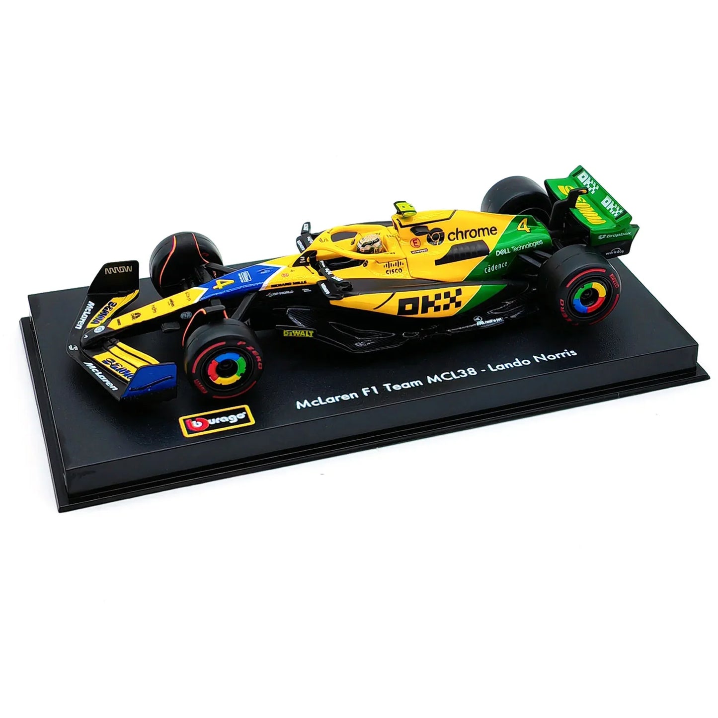 Bburago 1:43 2024 F1 SF24 W15 Mclaren MCL38 Monaco Grand Prix Alloy Car Diecast Model #4 Lando Norris #81 Oscar Piastri