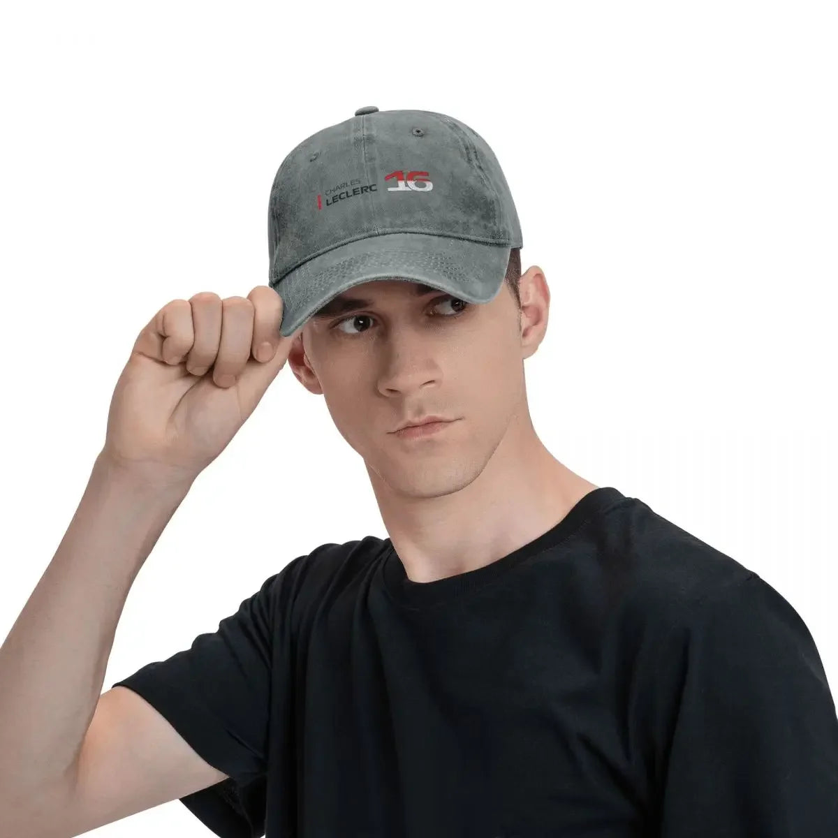 Charles Leclerc F1 Baseball Caps Fashion Denim Fabric Hats Outdoor Adjustable Casquette Hip Hop Baseball Cowboy Hat Men Women