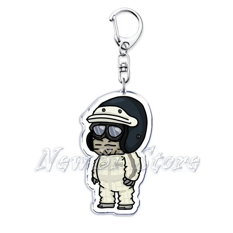 Fast Furious Racing Motorcycle Player Keychains for Accessories Bag Bicycle Helmet Driver Key Chain Keyring Jewelry Fans Gift