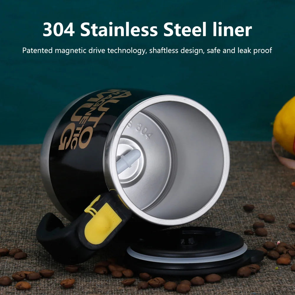 400ML Stainless Steel Automatic Self Stirring Cup Magnetic Coffee Mug Electric Mixing Cup Milk Protein Powder Mixer Blender