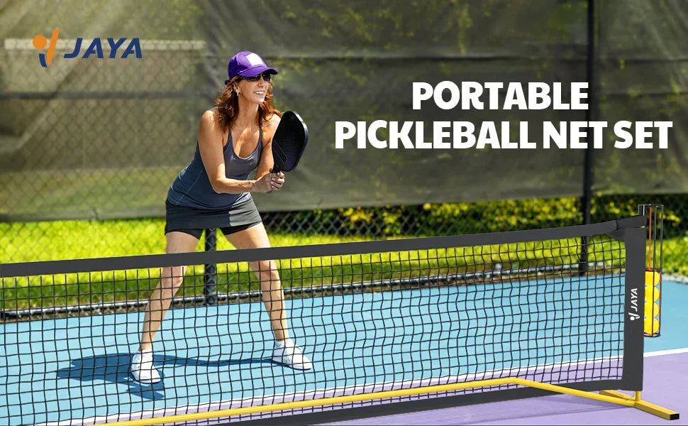 Portable Pickleball Net with Unique Ball Holder, IPF Standard 22FT, Steady Metal Frame, Easy Setup, Suitable for Backyards