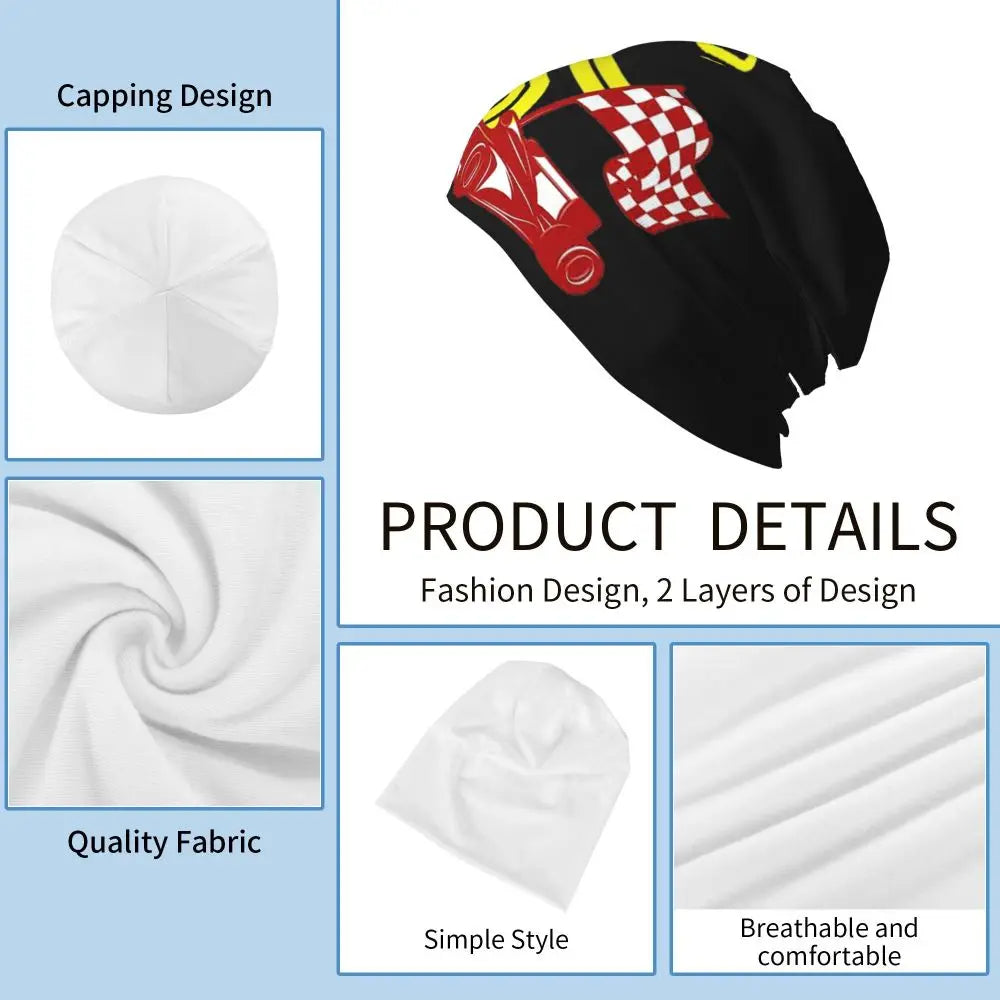 Carlos Sainz Jr F1 Signature Graphic - Dark Warm Knitted Cap Fashion Bonnet Hat Autumn Winter Beanies Hats for Unisex Adult