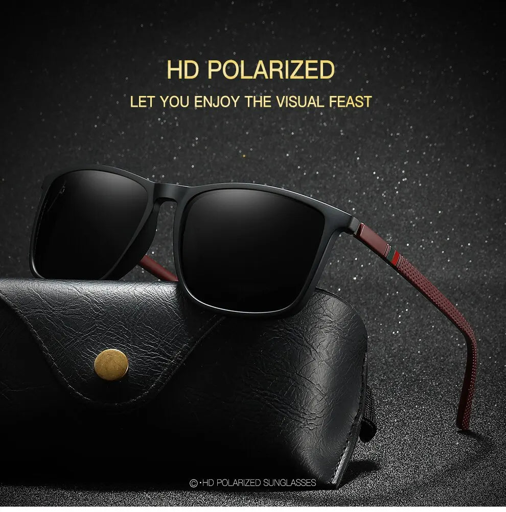 Luxury Vintage Square Polarized Sunglasses Men Women Fashion Travel Driving Fishing Anti-glare Sun Glasses TR90 Eyewear UV400