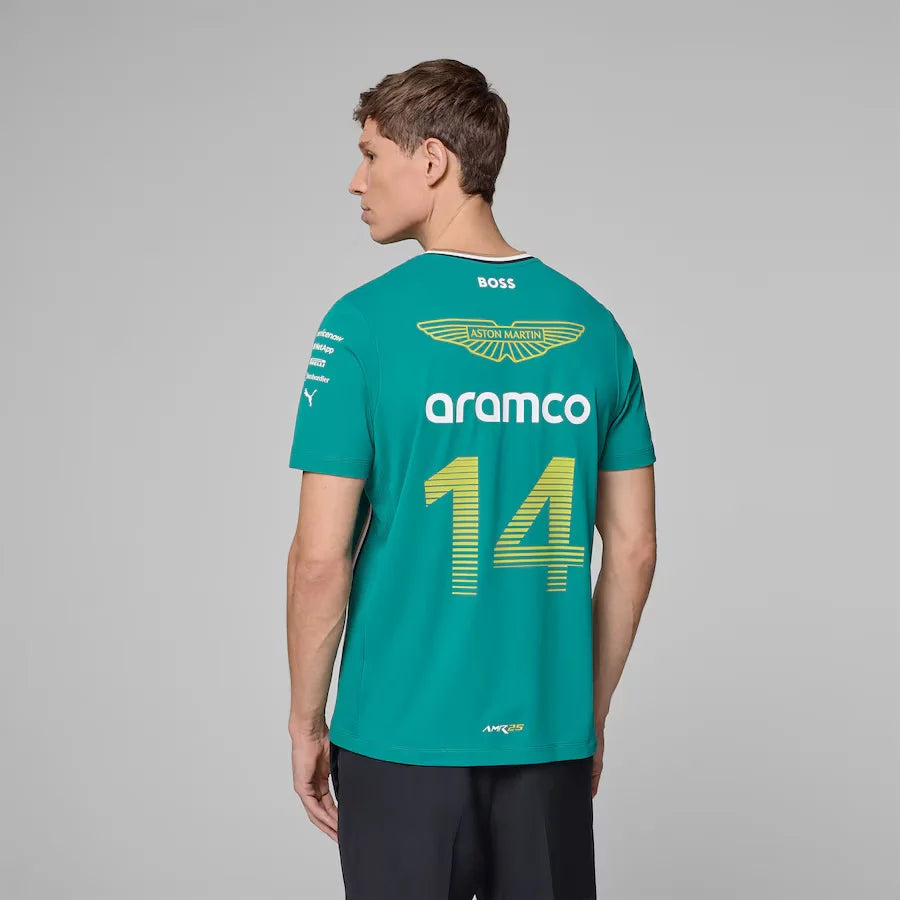 Aston Martin Aramco Cognizant F1 2025 Fernando Alonso Team Driver T-Shirt Short Sleeve Sweatshirt