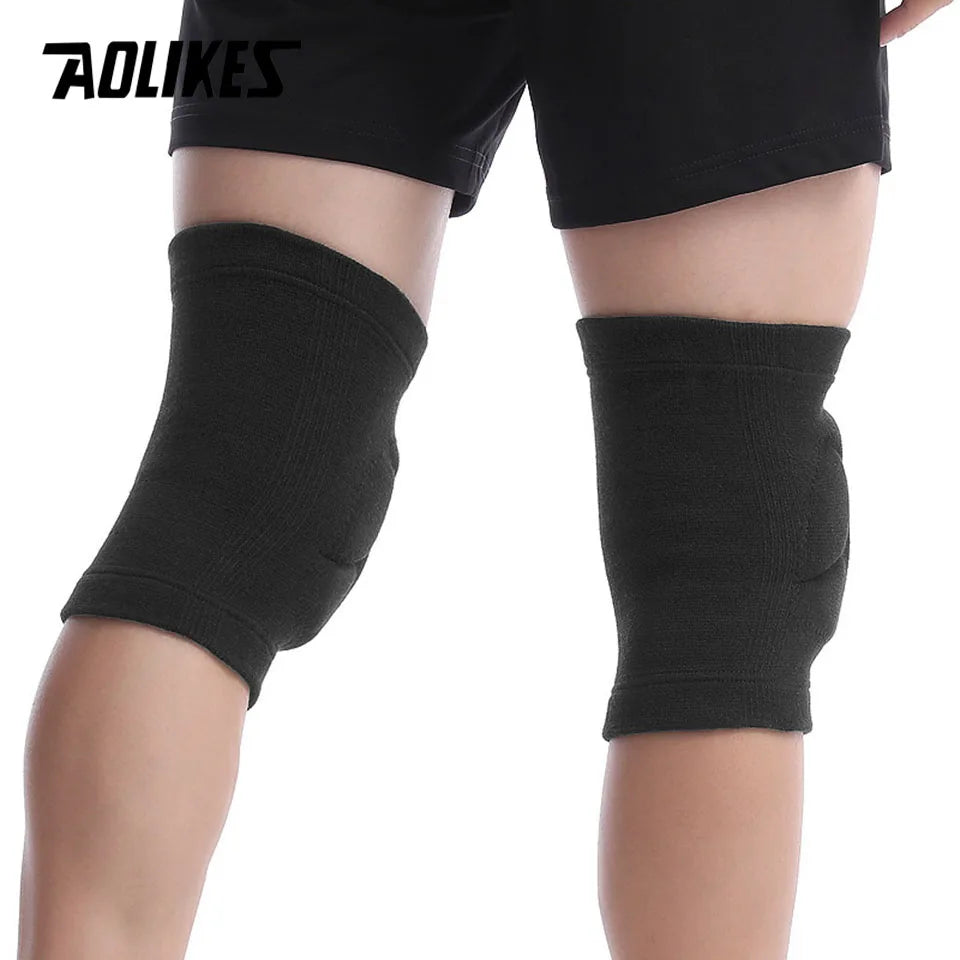 AOLIKES 1 Pair Sports Thickening Knee Pads Volleyball Extreme Sports Kneepad Brace Support Dancing Yoga Elastic Knee Protector