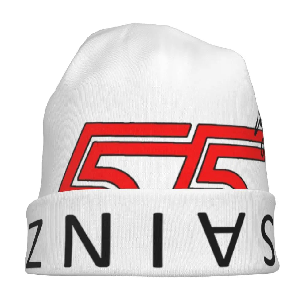 Carlos Sainz Jr F1 Signature Graphic - Dark Warm Knitted Cap Fashion Bonnet Hat Autumn Winter Beanies Hats for Unisex Adult
