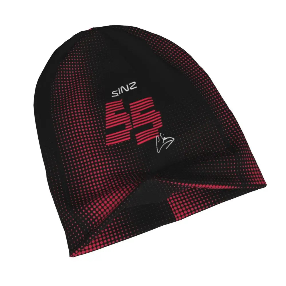 Carlos Sainz Jr F1 Signature Graphic - Dark Warm Knitted Cap Fashion Bonnet Hat Autumn Winter Beanies Hats for Unisex Adult