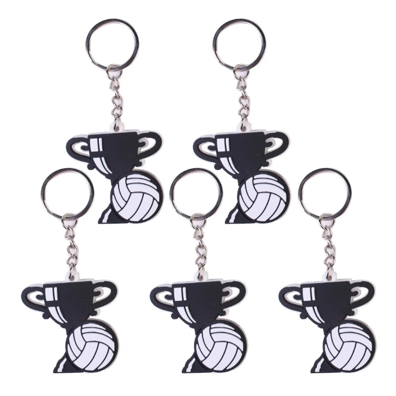 652D 5Pcs/set Volleyball Pendant Ball Keychain Volleyball Bag Ornament Keychain Backpack Keychain Car Key Holder Keychains