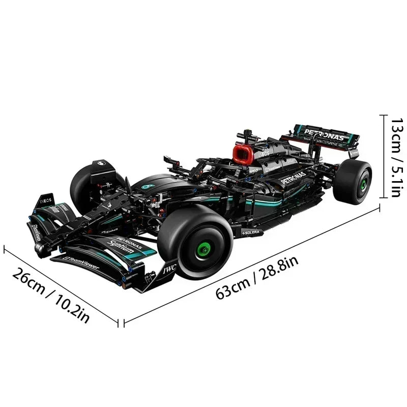 1:8 Scale W14 E F1 Racing Car Model (1642 Pcs) - 42171 Technic Building Blocks Set, Supercar Assembly Toy, Ideal Gift for Adults