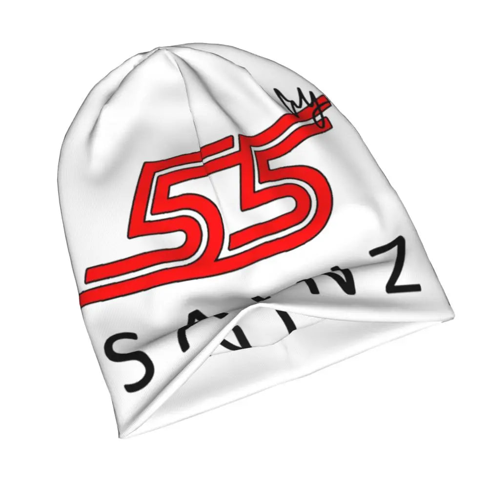 Carlos Sainz Jr F1 Signature Graphic - Dark Warm Knitted Cap Fashion Bonnet Hat Autumn Winter Beanies Hats for Unisex Adult