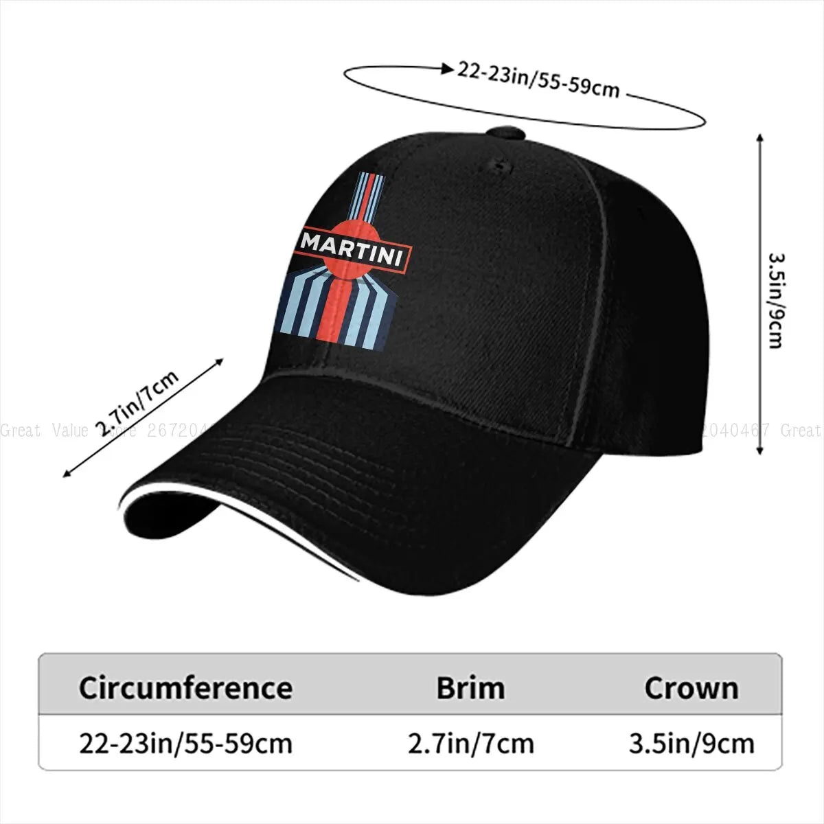 Pure Color Dad Hats Martini Racing Men's Hat Sun Visor Baseball Caps Formula 1 F1 Peaked Cap