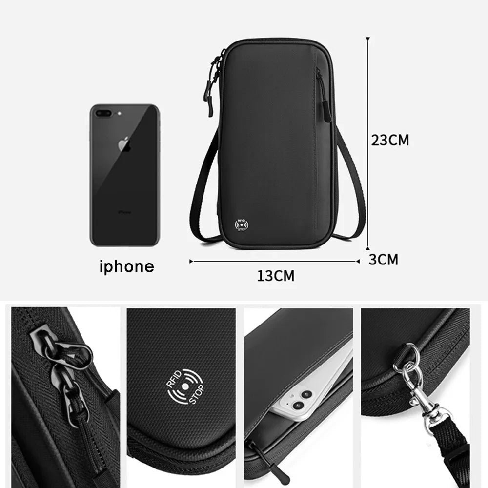 Funda para pasaporte de viaje, billetera con bloqueo RFID, porta pasaporte familiar, impermeable, bandolera de un solo hombro, bolso de mano