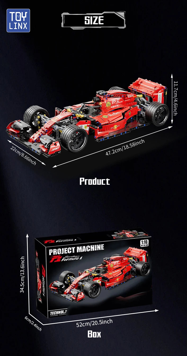 F1 RC Race Cars 1163PCS Building Sets MOC Remote Control Building Blocks Cool Collectible Model Car Kits Building Toys