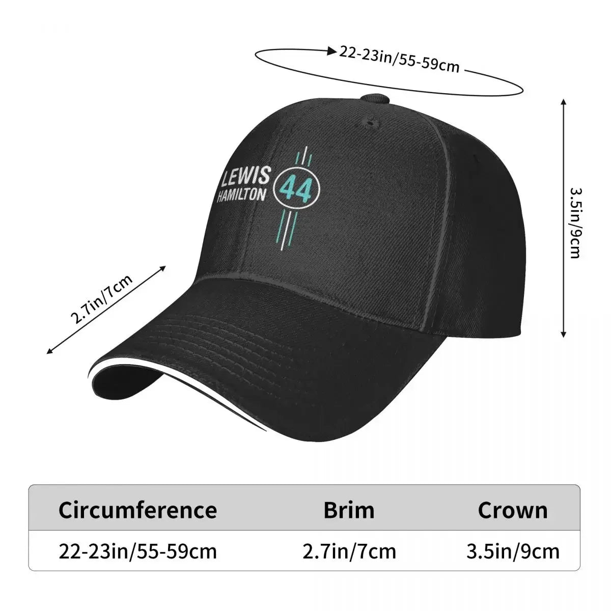 Lewis Hamilton F1 Car Racing Multicolor Hat Peaked Women's Cap Personalized Visor Sunprotection Hats