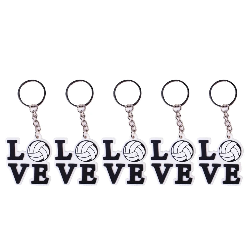 652D 5Pcs/set Volleyball Pendant Ball Keychain Volleyball Bag Ornament Keychain Backpack Keychain Car Key Holder Keychains