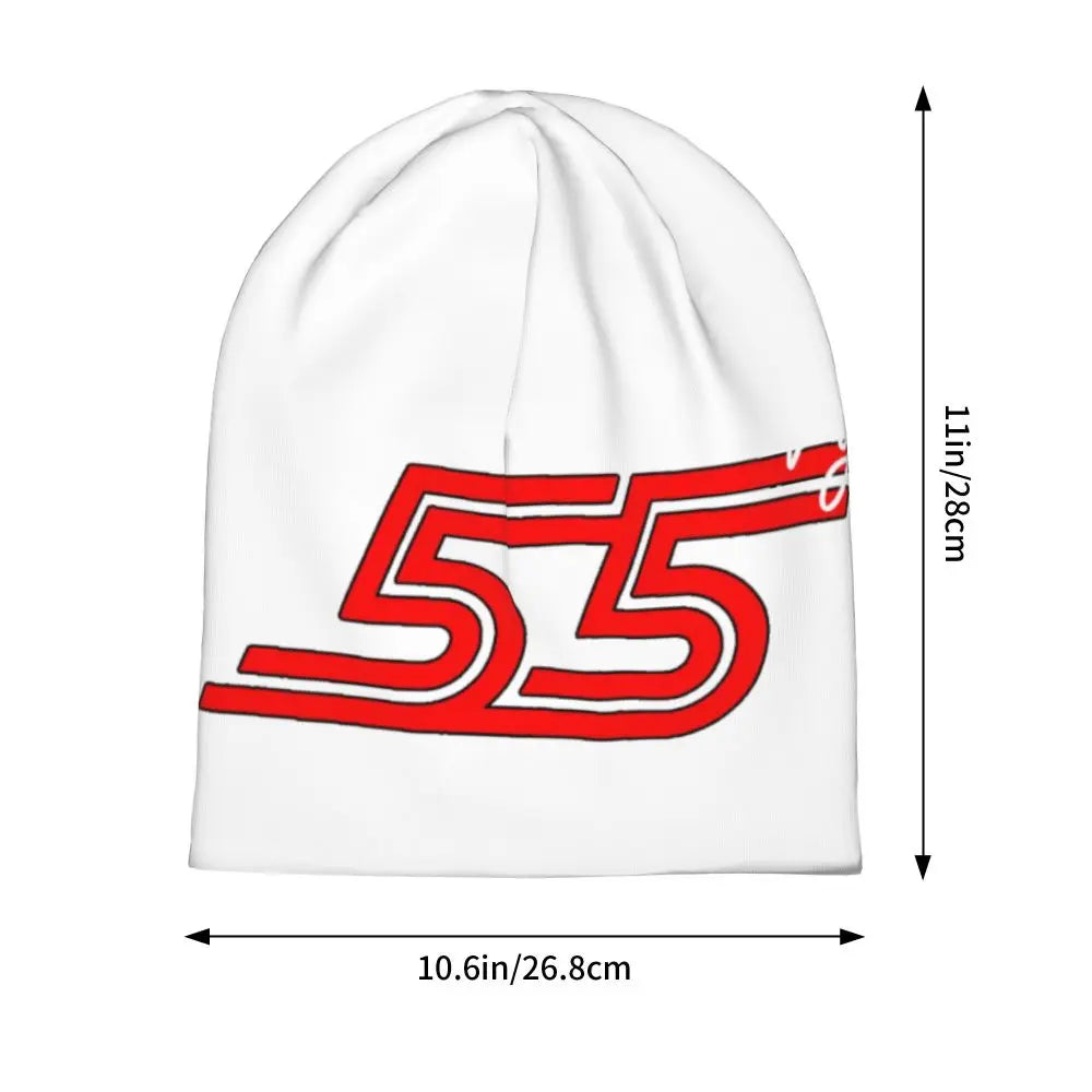 Carlos Sainz Jr F1 Signature Graphic - Dark Warm Knitted Cap Fashion Bonnet Hat Autumn Winter Beanies Hats for Unisex Adult