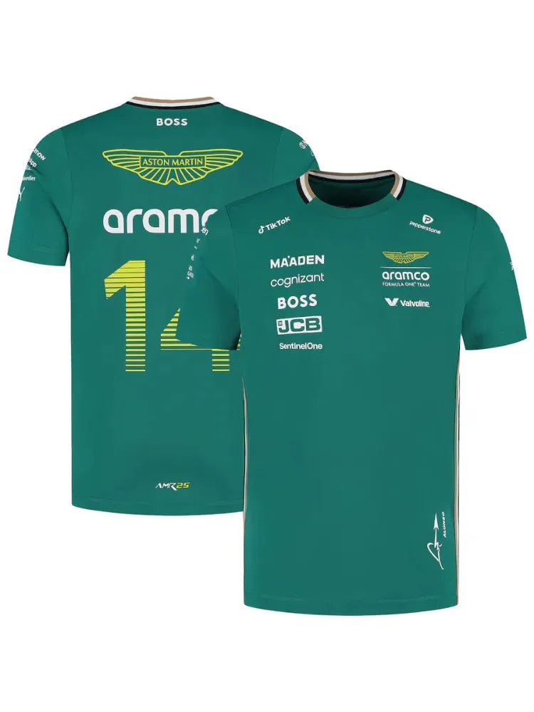 Aston Martin Aramco Cognizant F1 2025 Fernando Alonso Team Driver T-Shirt Short Sleeve Sweatshirt