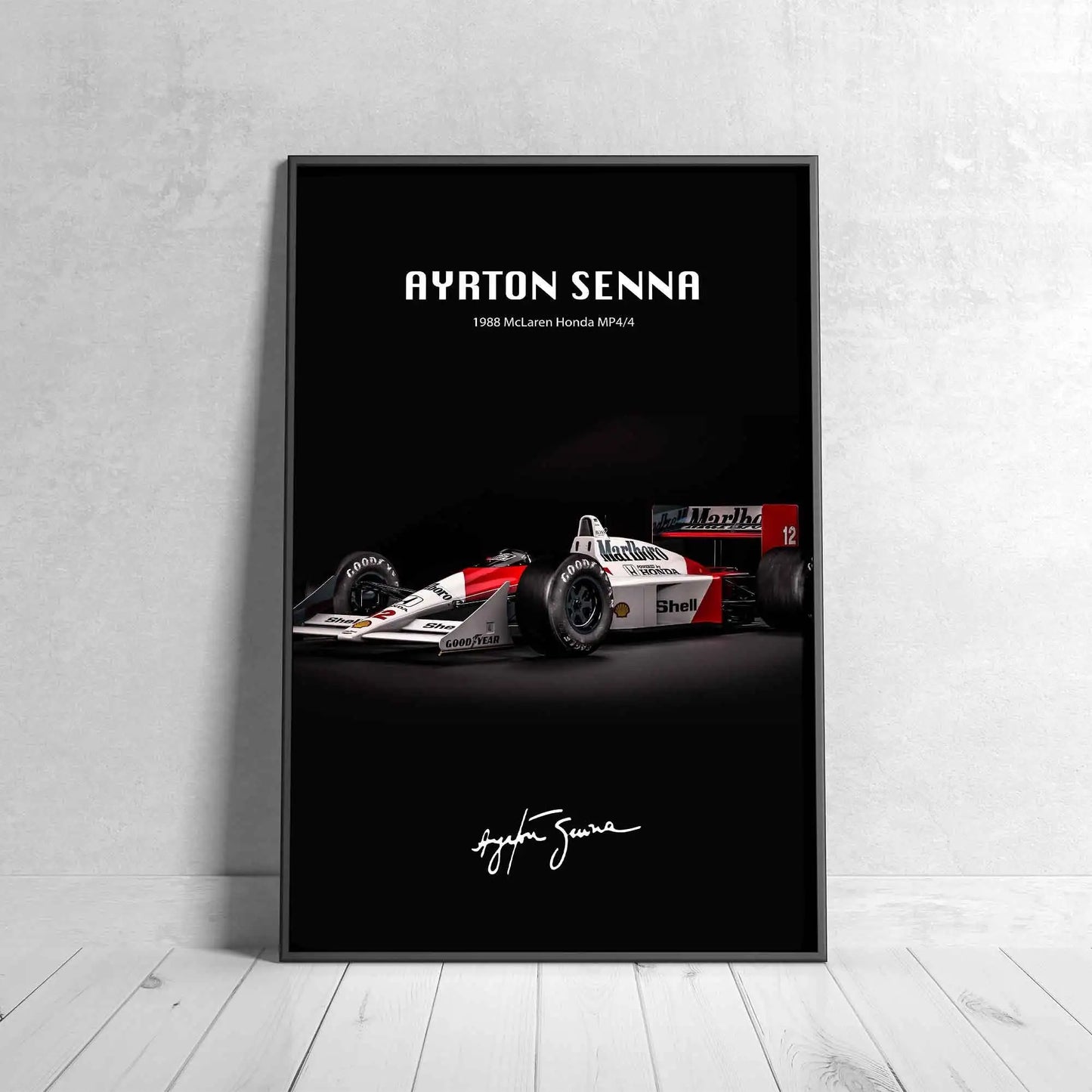 Ayrton Senna Poster Print MP4/8 Canvas Painting Monaco GP Car Wall Art Pictures For Living Room Home Decoration Frameless