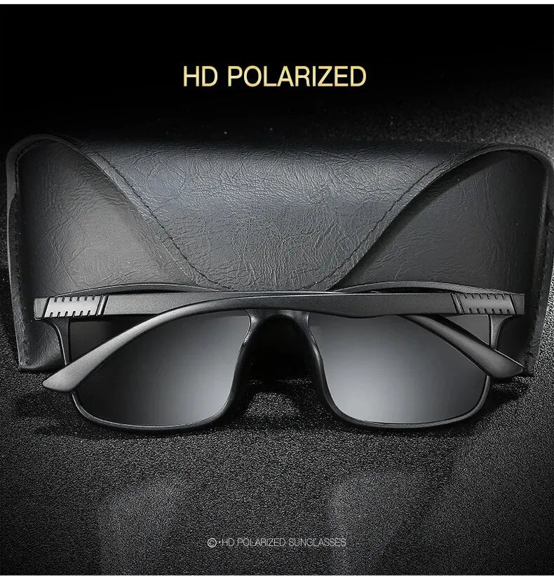 Luxury Men Polarized Sunglasses Fashion Vintage Square Ultra Light TR90 Frame Driving Fishing Sun Glasses For Man UV400 Eyewear