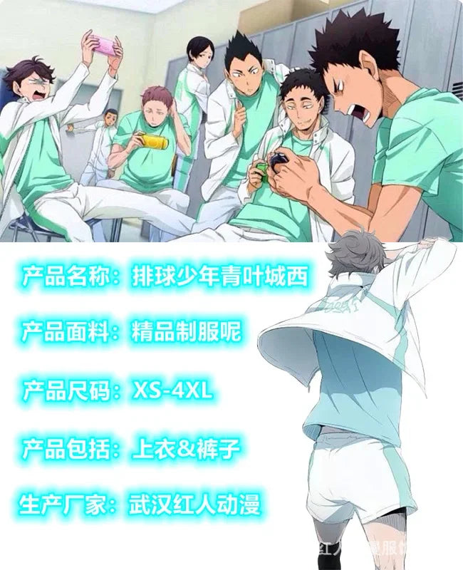 Haikyu Anime Aobajohsai High School Uniform Oikawa Tooru Cosplay Costume Embroidery Full-Zip Tracksuit Daily Wear