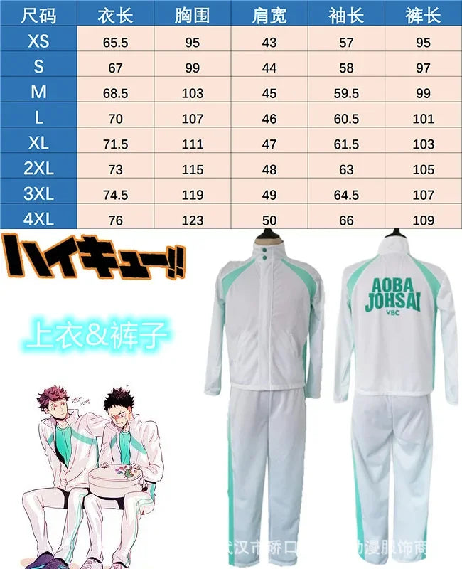 Haikyu Anime Aobajohsai High School Uniform Oikawa Tooru Cosplay Costume Embroidery Full-Zip Tracksuit Daily Wear