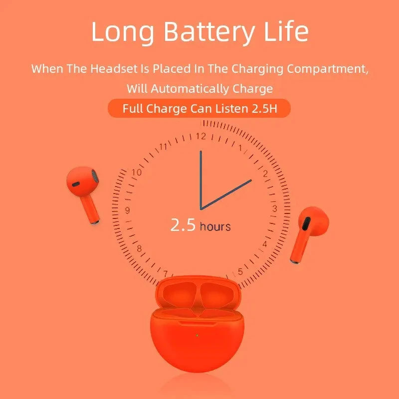 NEW Original Air Pro 6 TWS Wireless Headphones Fone Bluetooth Earphones Mic Pods In Ear Earbuds Earbuds Sport Headset For Xiaomi