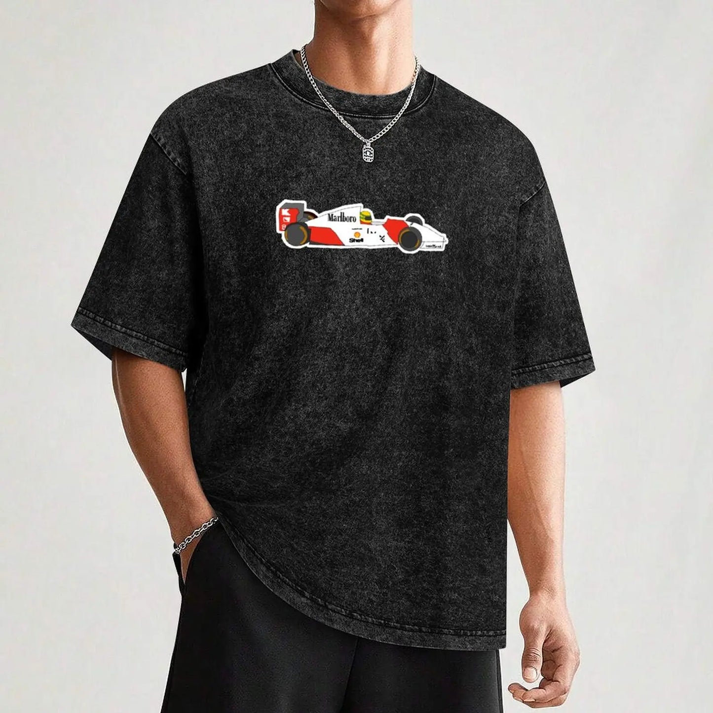 Senna with MP4/4 T-Shirt new gifts and t-shirts Blouse shirts graphic tee men